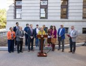 October 22, 2024: Senator Schwank speaks at press conference to close out the Capitol Hunger Garden’s 14th Season.