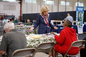 May 19, 2022: Senator Judy Schwank hosts a Veterans' Expo.  This event included information booths, free lunch, and a keynote address by Brigadier General Maureen Weigl, PA Deputy Adjutant General for Veterans Affairs.