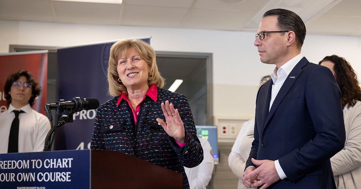 Senator Judy Schwank and Gov. Josh Shapiro