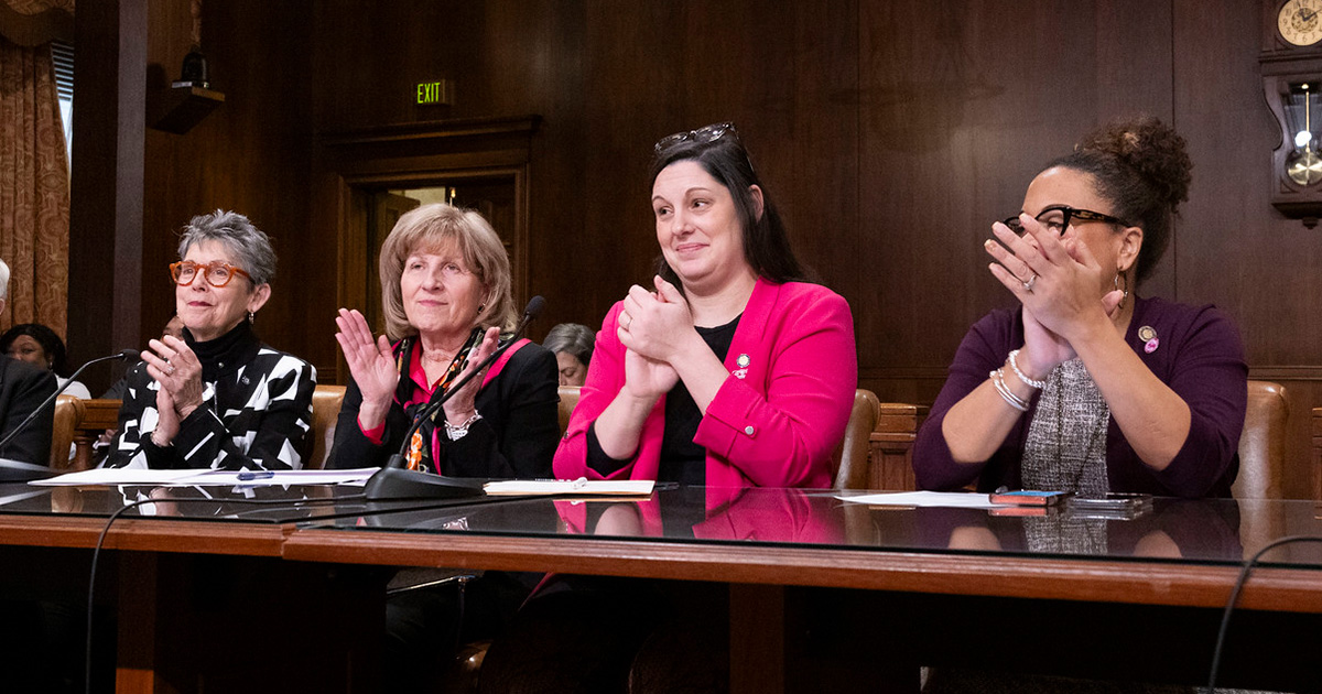 Amanda M. Cappelletti (D-Montgomery), Sen. Judy Schwank (D-Berks), Rep. Gina H. Curry (D-Delaware) and Rep. Mary Jo Daley (D-Montgomery)